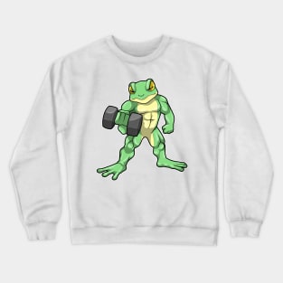 Frog at Bodybuilding with Dumbbell Crewneck Sweatshirt